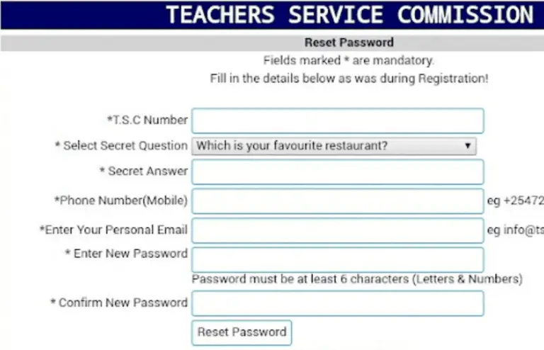 Reset TSC password